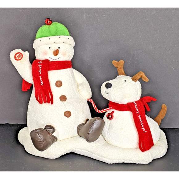 2004 Jingle Pals Snowman Dog Snow What Fun! Animated Singing Works Batteries - Picture 1 of 9